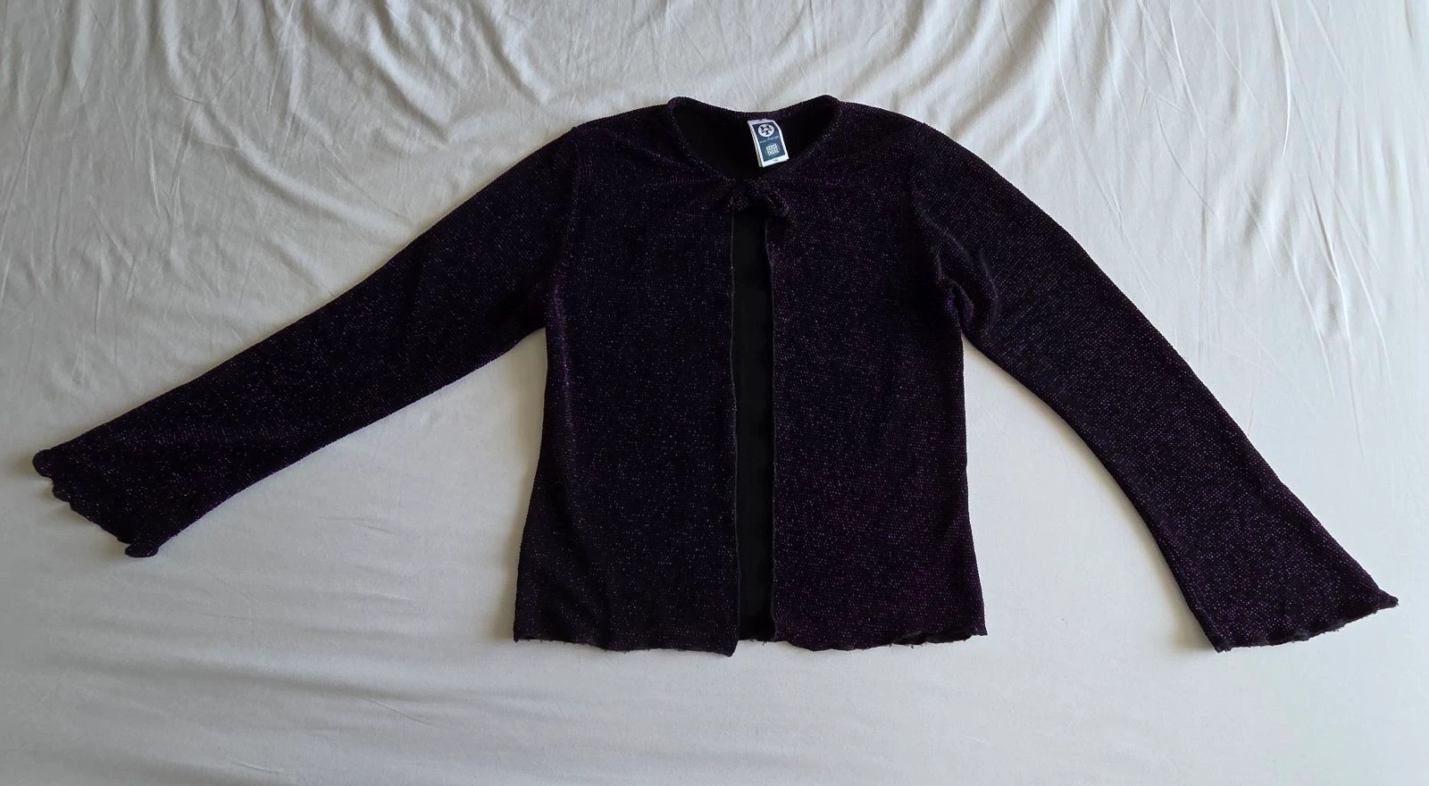 Gilet de paetês preto e roxo 14 anos 164 cm Here & There C&A bolero PP – photo 2